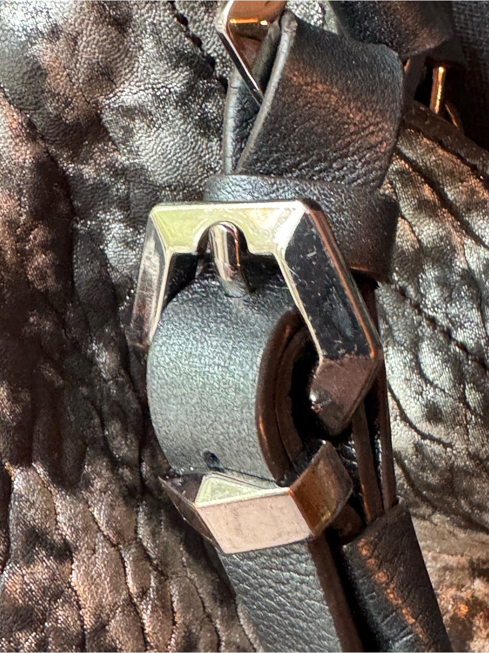 orYANY Marbled Gray & Black Leather Shoulder Tote Bag - Picture 4 of 13